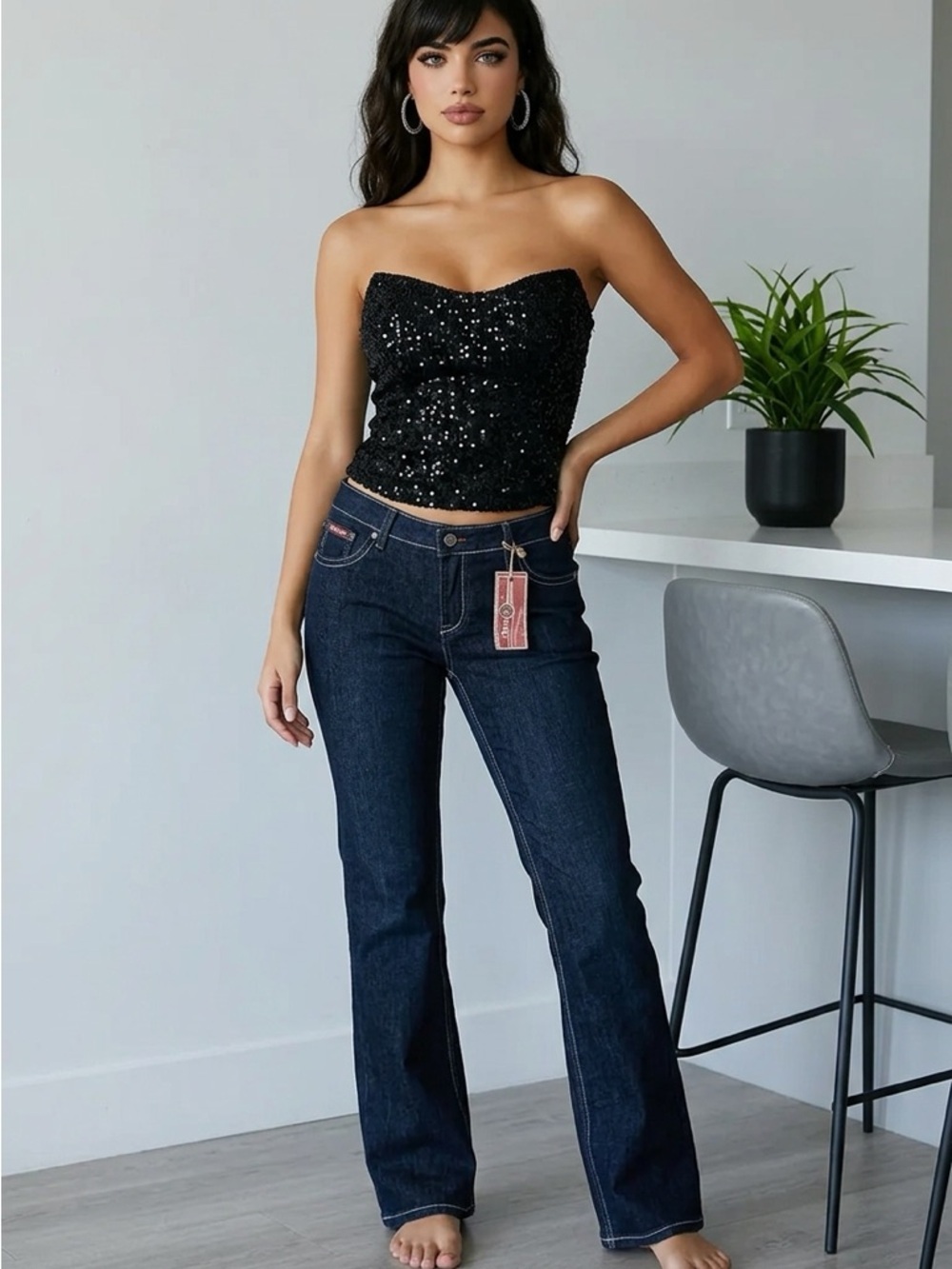 Rare Chivas Sz 11 Blue Flare Wide Leg Jeans Denim Embroidery FIFA Statement NWT